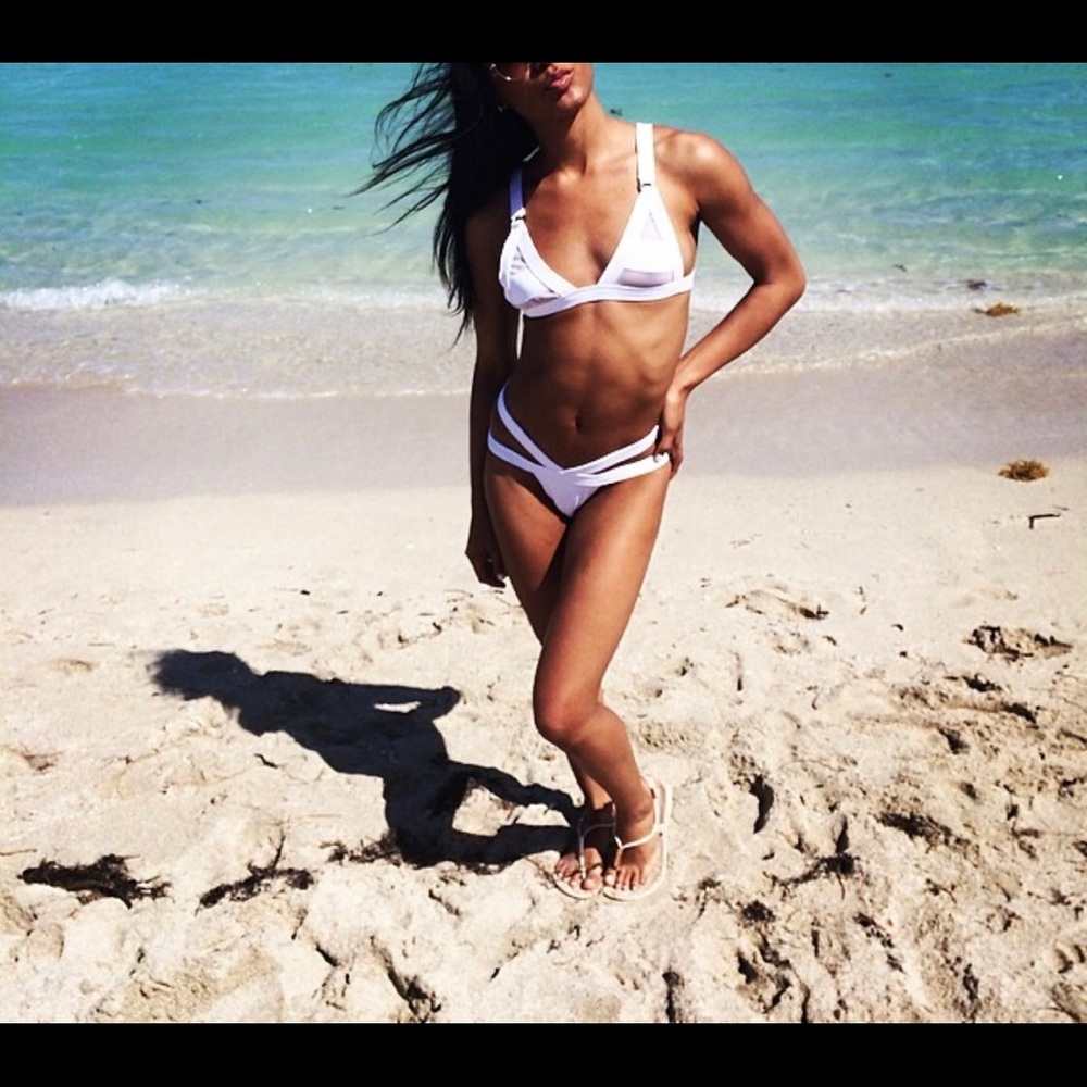 Minimale White Mesh Bikini Set